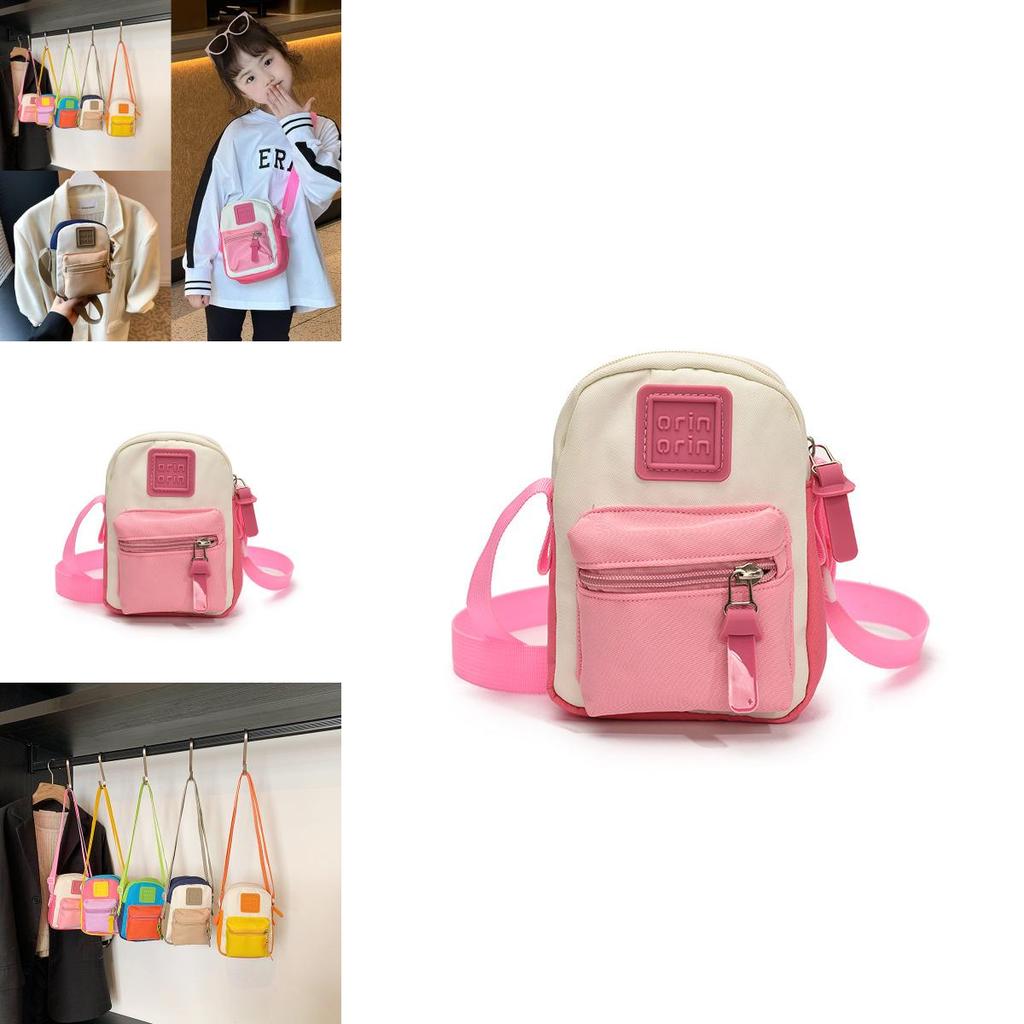 Unisex Kids Canvas Crossbody Bag With Stitch Accents And Simple Style For Everyday Wear