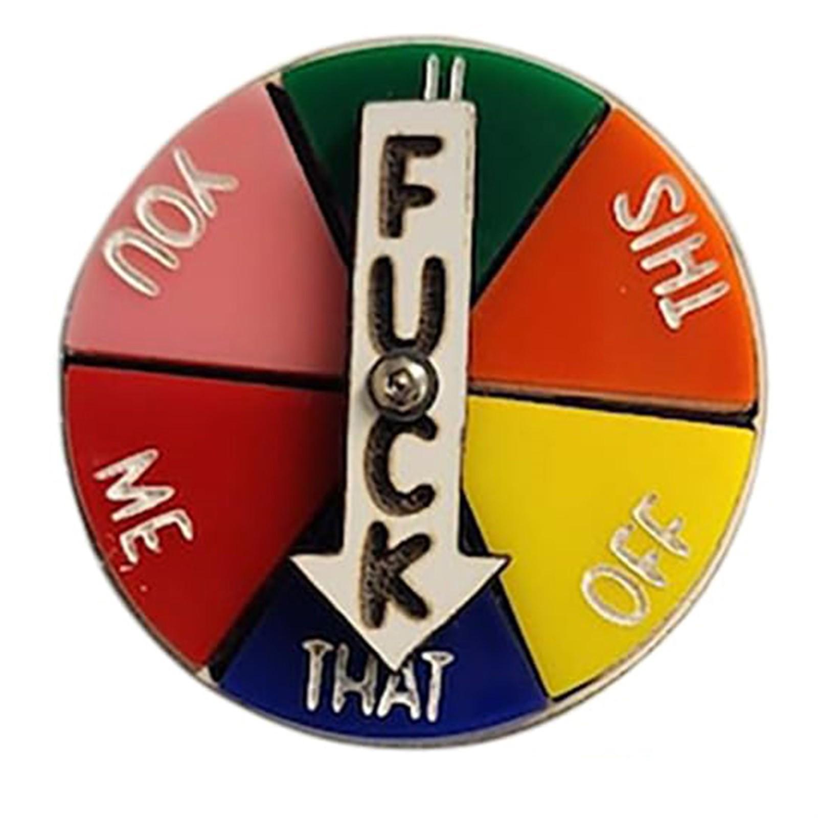 

Магнит на холодильник FuckSpinner, забавные значки в виде цветных колес, милая вращающаяся художественная брошь, социальные вращающиеся игрушки для снятия стресса, подарок-кляп на день рождения One Size