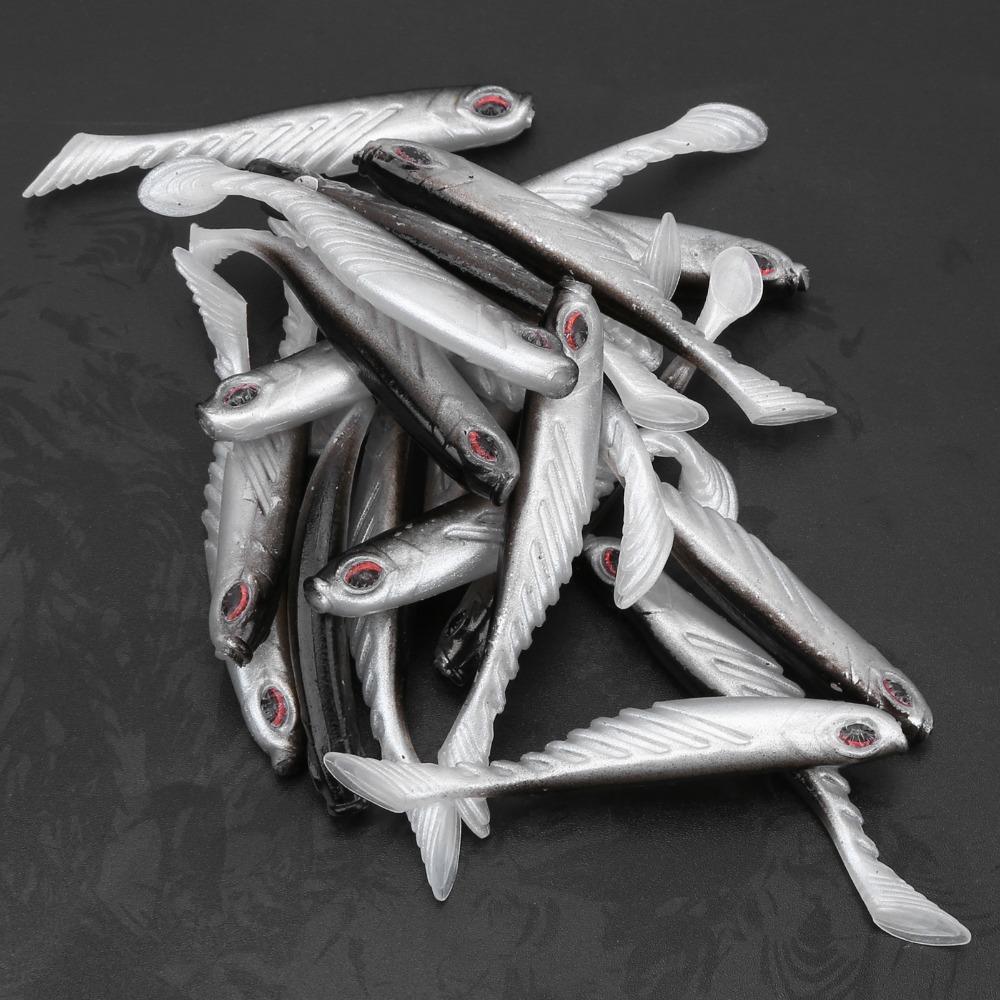 20PCS PVC Artificial Fishing Lures T Tail Fishing Baits Durable Fishing Lures  Bass Fishing