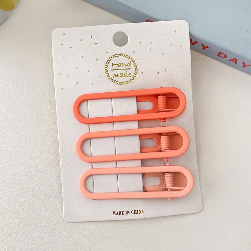 Vibrant Candy Color Seamless Hair Clip Set - Side, Bangs, and Heart Duckbill Clips for Women