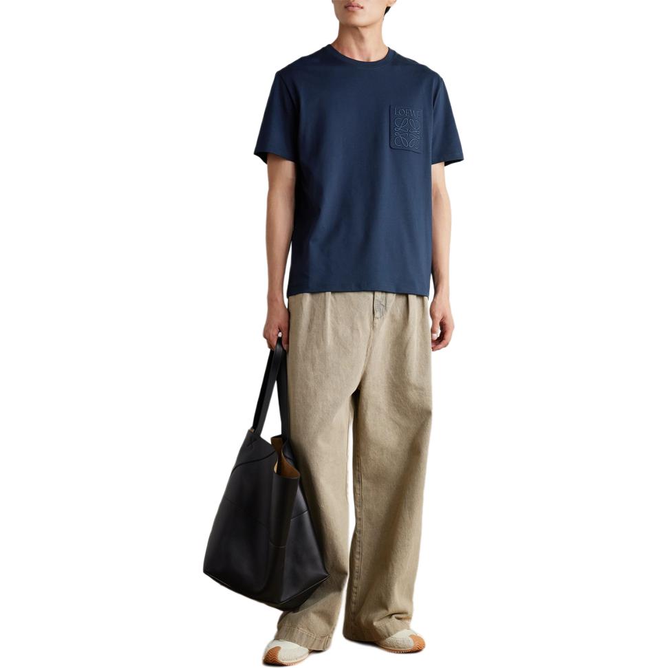 LOEWE T-Shirts Men's Blue Crew Neck Thin H526Y22XBC-9602