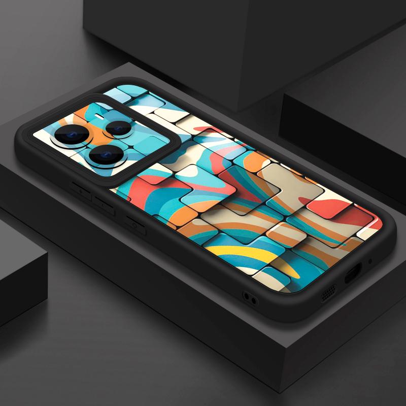 Soft TPU Phone Case For Xiaomi Redmi Note 15 14 13 Pro 4G For Redmi Note 13 14 Pro Plus 5G Colorful Geometric Pattern Back Cover