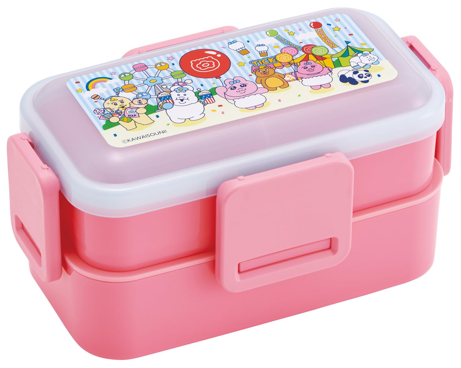 Skater Lunch Fluffy Dishwasher Microwave Made in Retro Amusement Park Box, Packing, 2-Tier, 600ml, Safe, Safe, Japan, Opanchu Usagi Design, PFLW4-A