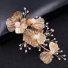 Gold Flower Luxurious Hairpin Clips Stable Grip Idyllic Flowers Headpiece for Gown Dress Hairstyle Making Tools