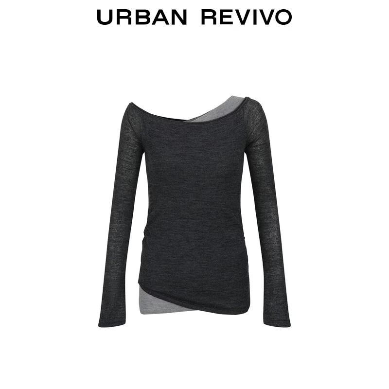 UR Women's Color Block Faux Two-Piece Knit Sweater