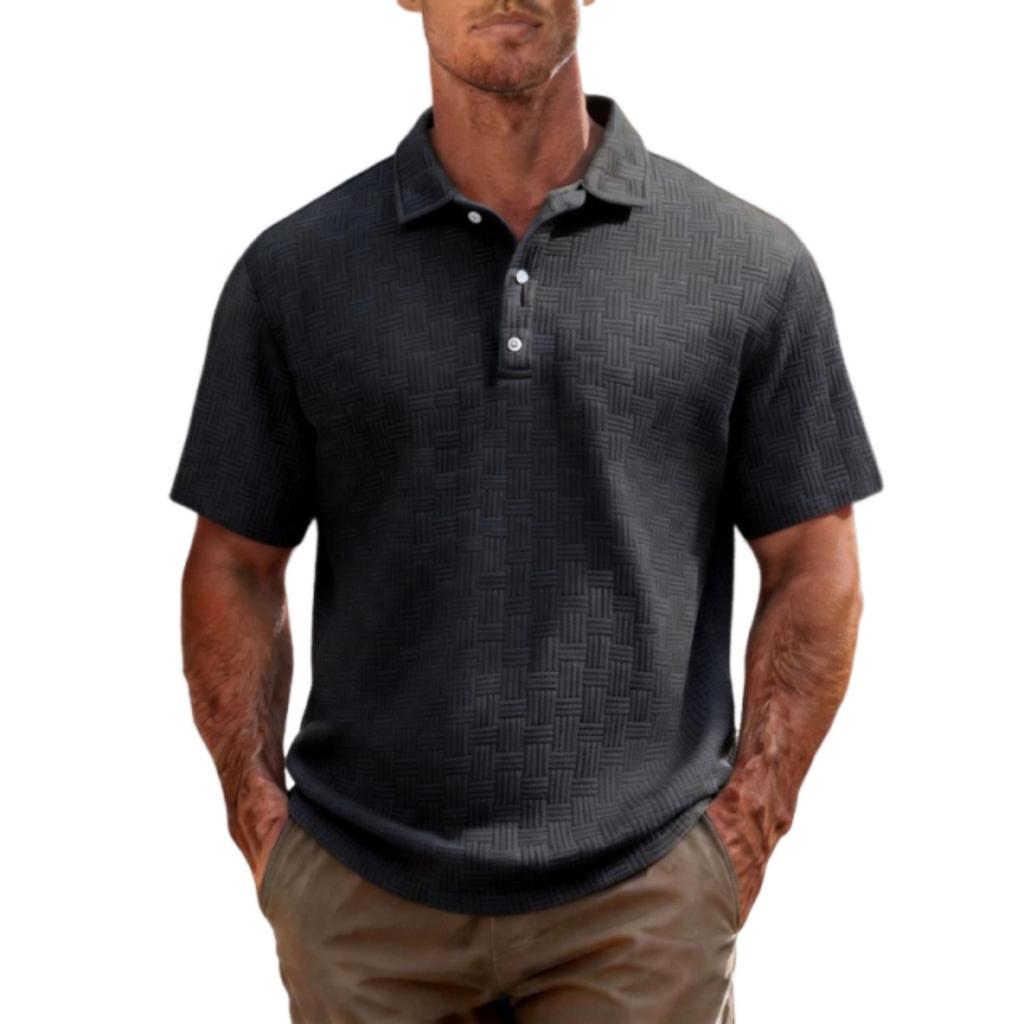 Herren Kurzarm Polohemd Klassische Passform Weiches Strickgewebe mit Knopfleiste und Kragendesign