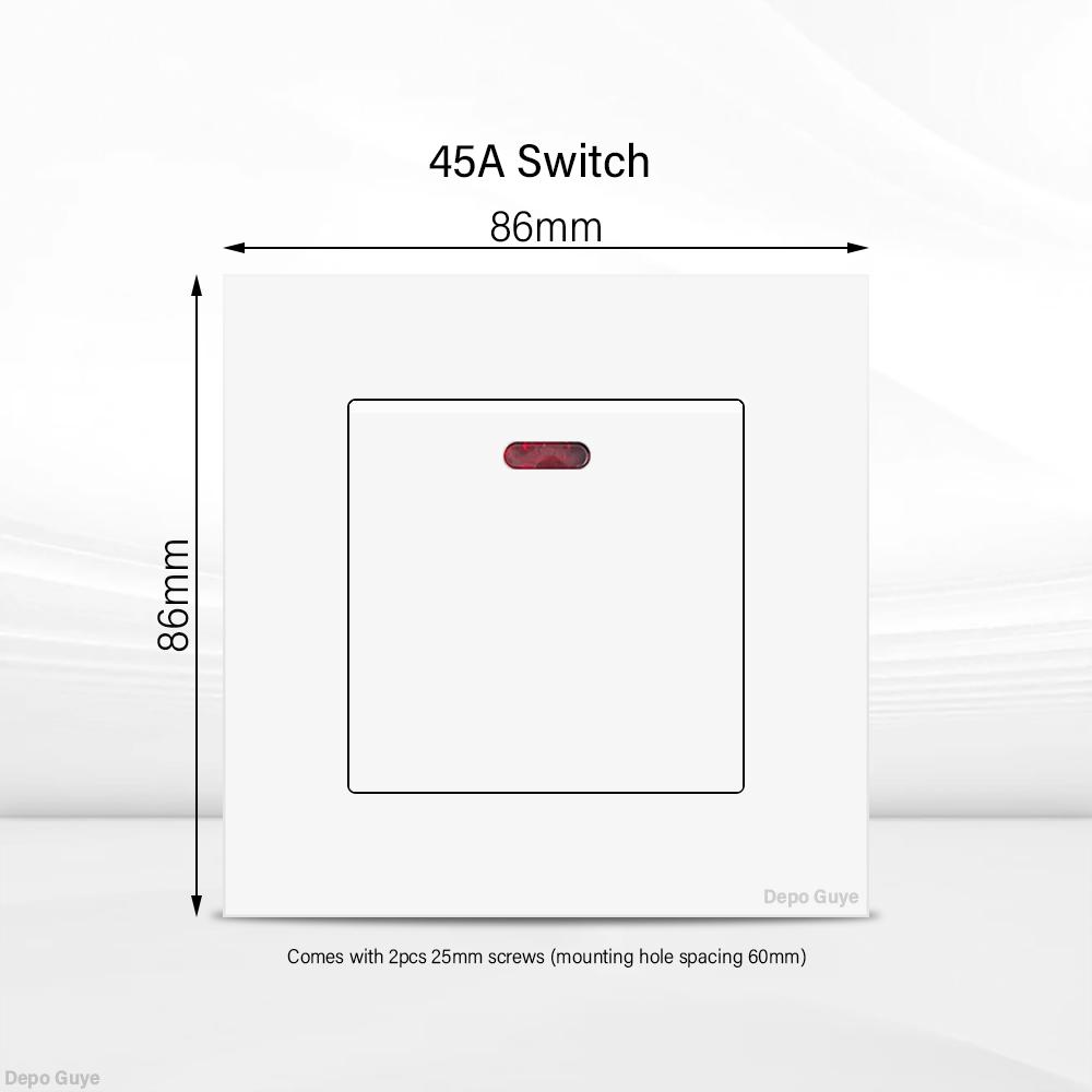 UK 13A Wall Socket with USB Type C 18W Quick Charge Power Outlet,Universal Electrical  Wall Light Switch Dual 3-pin Socket 220V