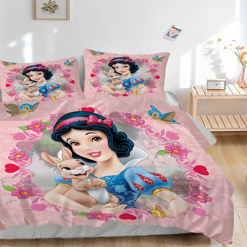 3pcs Snow White and the Bunny Bedding Set Includes 1 Quilt Cover and 2 Pillowcases, Comfortable B082