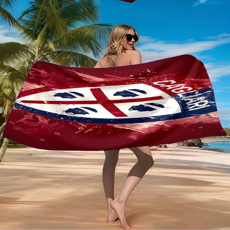 Cagliari Football Club Crest Beach Towel Microfiber Beach Towel, Lightweight and Quick-Dry, for Summer Travel, Swimming Pool Fan Birthday Gift