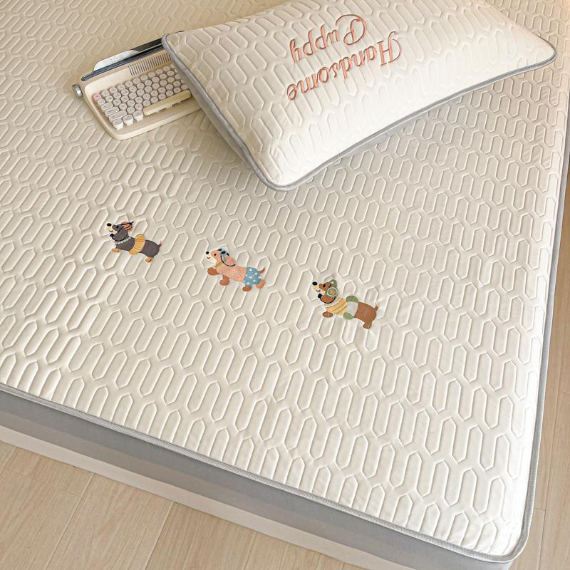 Sleeping Grid Home Cool Feeling Silk Embroidered Latex Cooling Mat