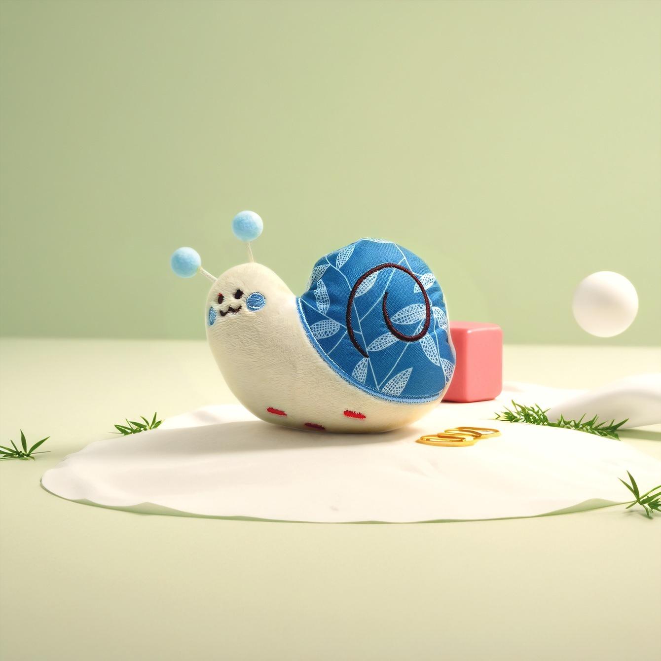 

1pcs Cute Snail Shaped Toy for Dogs To Relieve Boredom, Interactive Teeth Grinding and Cleaning, Self Fun Pet Plush Toy синій