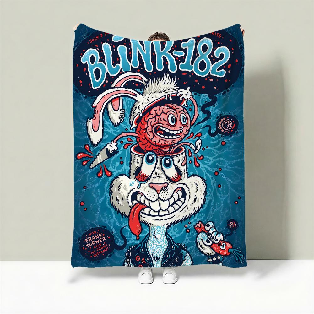 Band b-blink-182 Throw Lightweight 240g Flannel Blanket Soft Skin-friendly for Summer Cooling