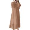 2024 Women's Retro Puff Sleeve Ruffle Dress with Pockets - Spring/Autumn Collection