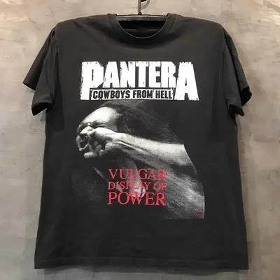 Camiseta de Manga Corta Hiphop Frita Urbana de Tendencia para Mujer de Pantera Pandora Band Rock Europeo y Americano Heavy Metal Periférico