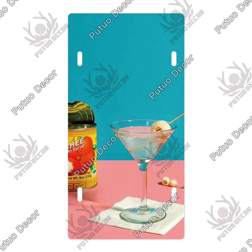 Placa de metal para coquetel Putuo Decor Placa de licença Placa de metal Placa de lata vintage Decoração para Pub Bar Sala de estar Porta Clube Decoração