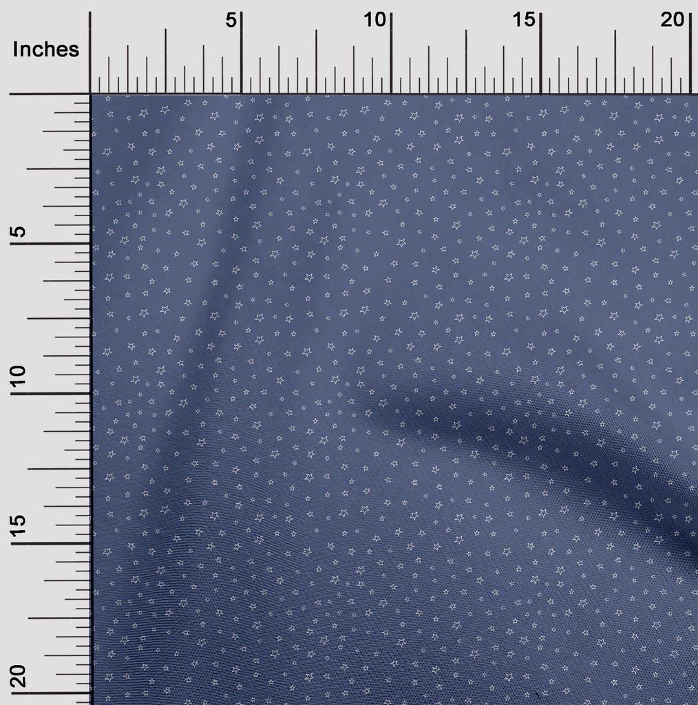 oneOone Cotton Flex Blue Fabric Minimal Stars Dress Material Fabric Print Fabric By The Yard 40 Inch