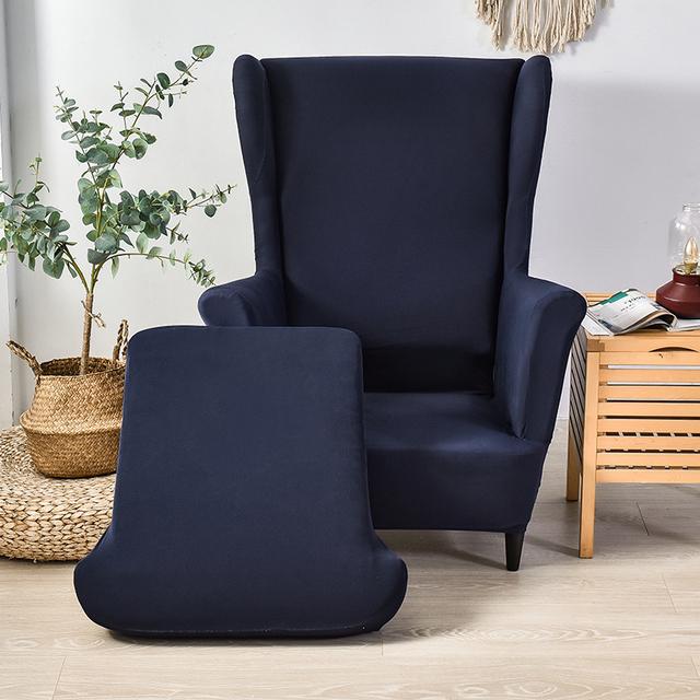 Ohrensessel Überwürfe 2 Stück / Set Dehnbares Lycra Ohrensessel Esszimmerstuhl Abdeckungen Sofa Möbel Überwurf Einfarbige Möbel Schutzhülle
