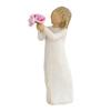 Gift for Mothers Day Girl Holding Bouquet Resin Figurine, Faceless Lady Statue, Romantic Desktop Ornament Durable Craft Living Room Bedroom