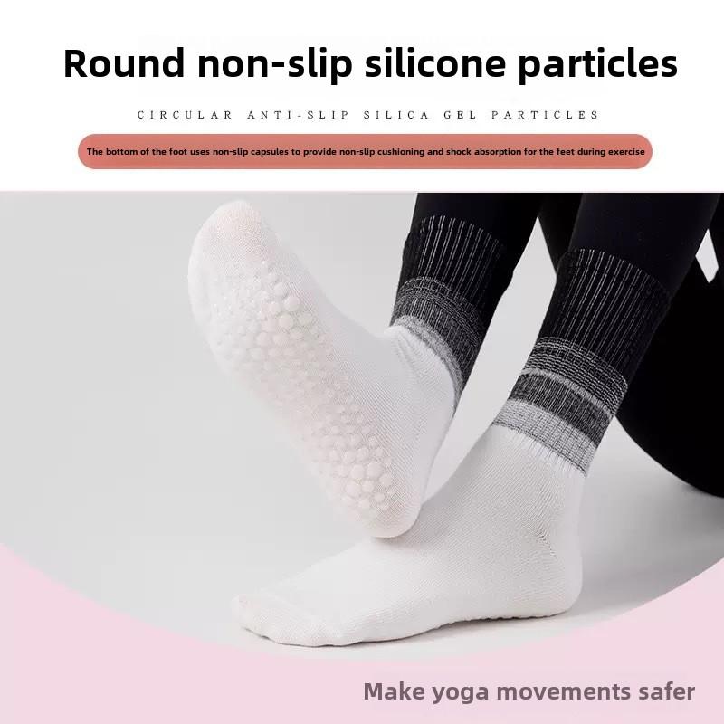 5 Pairs of Women's Yoga Socks with Shark Pants Point Glue Non Slip Pilates Exercise Fitness Mid Tube Gradient Socks