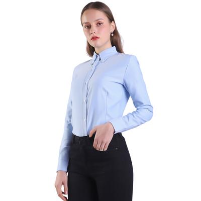 Camicia Oxford Autunnale da Donna Bianca Blu Nera Manica Lunga Blusa Top da Donna d'Ufficio Abbigliamento Femminile