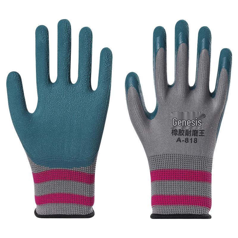 Прочные нейлоновые рабочие перчатки с латексным покрытием для защиты труда L