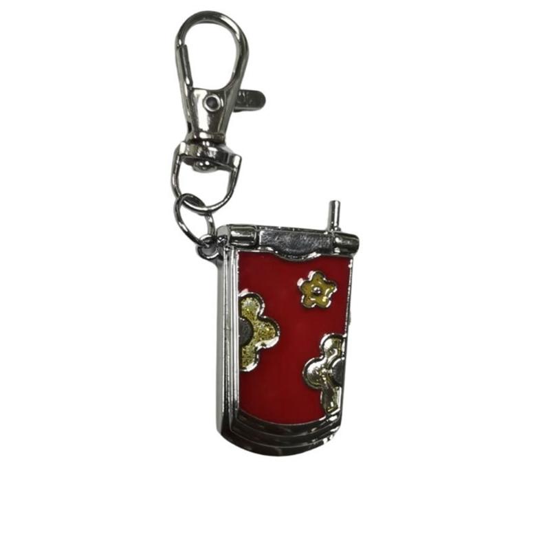 Unique Mobile Phone Shaped Pocket Watch Keychain Craft Of Sturdy Alloy Materials красный