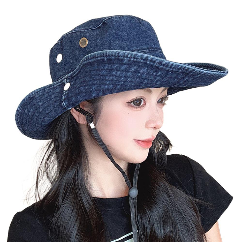 Anti-UV Mountaineering Caps Western Cowboy Panama Hat Portable Summer Bucket Hat  Camping Hiking