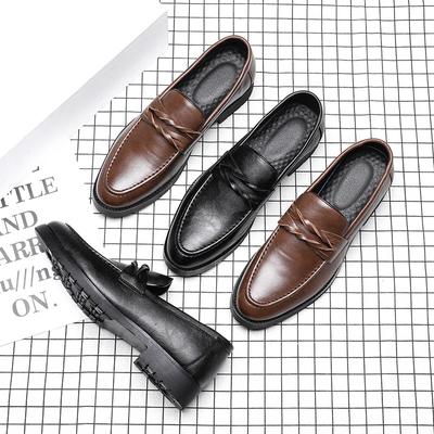 Leather Shoes Men'S Korean Version Trendy Brock Men'S Shoes British Business Dress Handsome Casual Wedding Shoes 6911-G