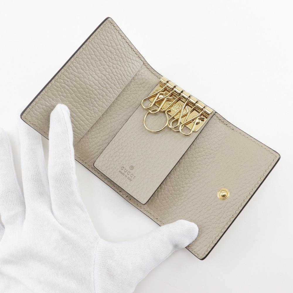 Gucci Double G Key Holder  GG Supreme Canvas Current Product Leather Women Used