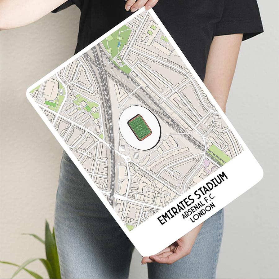 Arsenal Emirates StadiumMap Art Metal Wall Decor London Football Club Fan Gift Home Bar Decoration