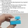 Pop Fidget Keychains Blue-Stress Relief Toys For Adults Desk Accessories Keychain With Rubber Bands