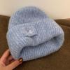 Wool Blend Letter Knitted Hat For Women Winter Cold Weather Warmth