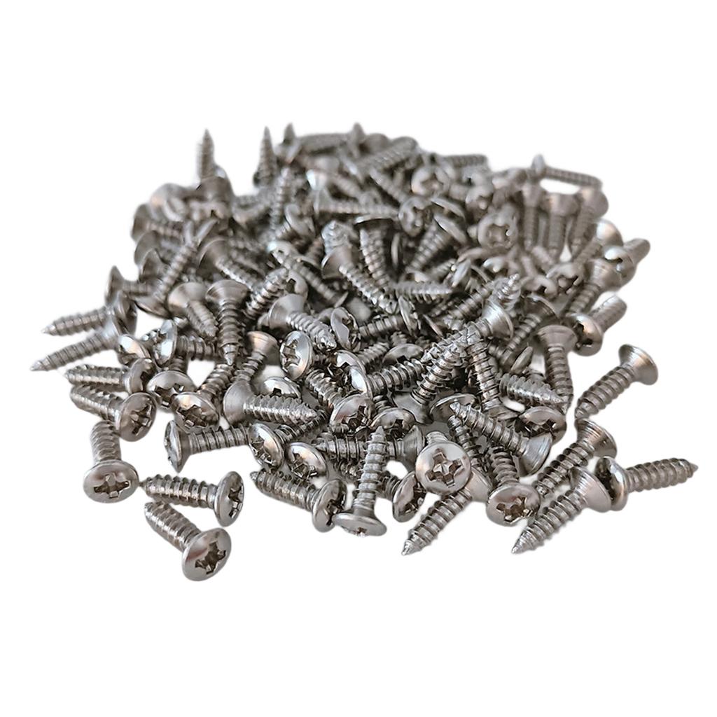 100Pcs Guitar Pickguard Screws Bass Pickguard Screws Set Guitar Mounting Screws for Electric Guitar Bass Pickguard
