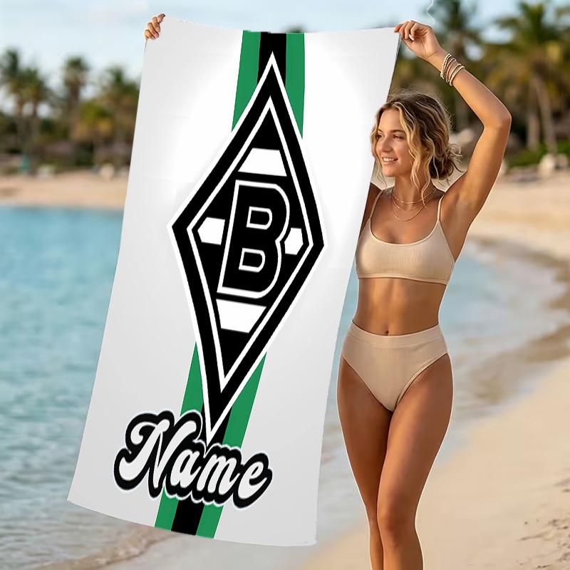 Personalisierbare Strandtücher mit Designs im Thema Borussia Mönchengladbach. Geeignet für den Strand, Yoga, Sport;ideal als Strandzubehör