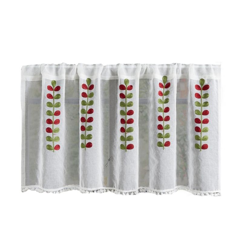 

Elegant Four Color Leaf Pattern Window Curtain for Living Room Bedroom and Commercial Space