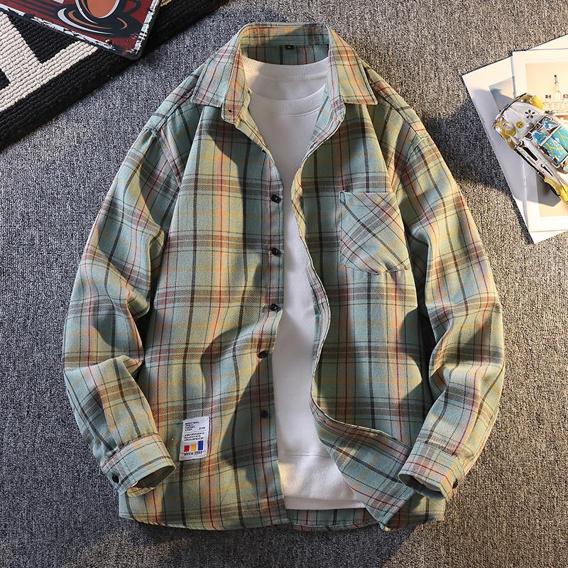 Men's Long Sleeved Shirt Korean Casual Loose Shirt Men's Coat