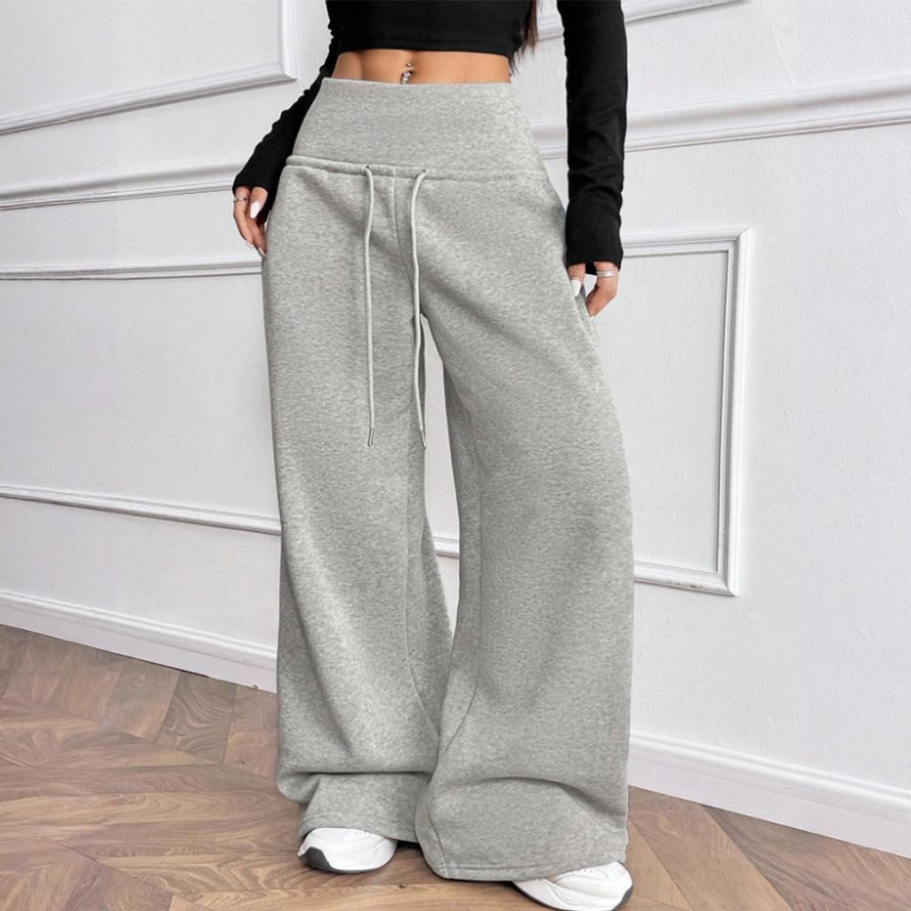 Women Wide Leg Sweatpants Low Waist Drawstring Lounge Pants Relaxed Fit Baggy Trousers Workout Jogger Track Bottoms