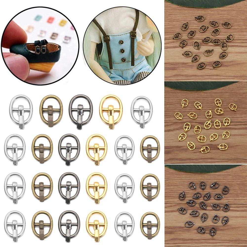 

Mini Ultra-small 4 colors Doll Bags Accessories Belt Buttons Tri-glide Buckle Diy Dolls Buckles срібний