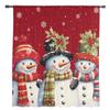Christmas Snowman Snowflake Red Yarn Curtain Window Tulle Curtains For Living Room Kitchen Window Sheer Voile Curtains