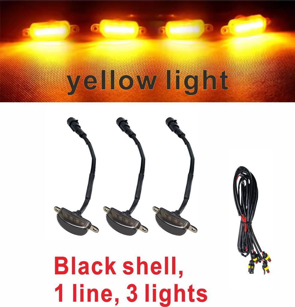 Car Front Face Modification Universal Daytime Running Light Grille Led Small Yellow Light Universal for SUV, Pickup Truck, Sedan