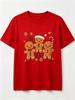 New Fashionable Women's Round Neck Christmas T-Shirt with Trendy, , and Simple Gingerbread for Man Print, Versatile, Comfortable,, and Casual Short