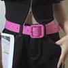 Wide PU Leather Women Belt Simple Pin Buckle Adjustable Wild Waistband Female Student Jeans Pant Decorative Hip Hop Y2K Straps