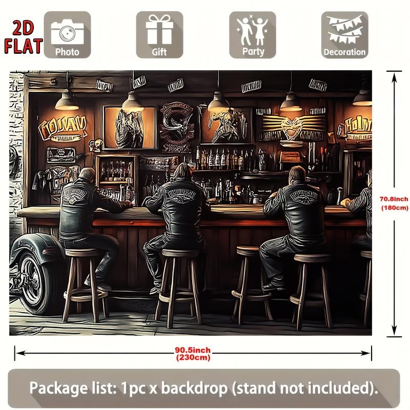 2D flaches Banner 1 Partybanner Retro Bar Polyester Hintergrundtuch Industriell Lokomotive-Thema Fotografie Hintergrundbanner