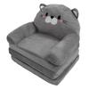 Kids Couch Toddler Chair Plush Cute Cat Fold Out Floor Seating Cushion Armrest Sofa Bed for Napping