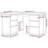 VidaXL Corner Desk Old Wood 145x100x76 Cm Engineered Wood, Desk, Study Desk, Home Office Furniture, 855962