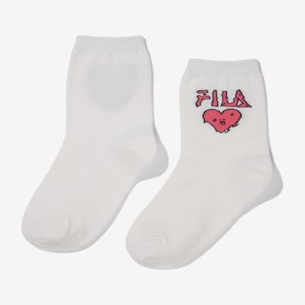 Fila Crew Socks Ijin Heart Logo OFFWHITE/240