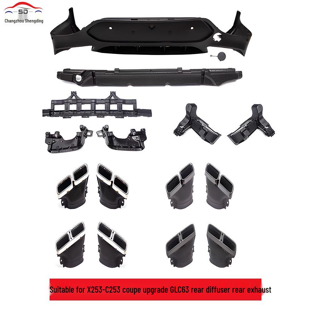 GLC-Class (2016+) X253-C253 Coupe Rear Diffuser & Exhaust Tips Upgrade for Mercedes-Benz.