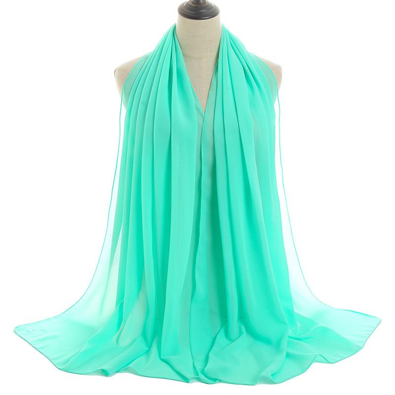 Summer Monochrome Breathable Pearl Chiffon Bubble Towel Gauze Scarf Long Towel Solid Color Malaysia Women's Scarf Wrap Headscarf