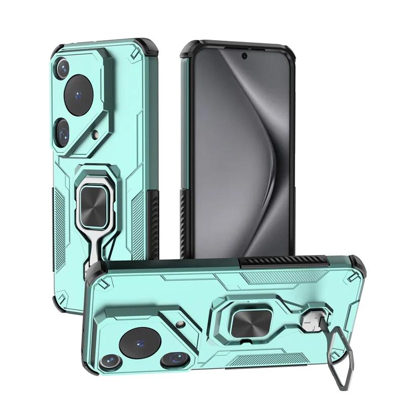 Shockproof Armor Holder Case For Huawei Pura 70 Ultra 70Pro Plus Car Magnetic Ring Lens Protect TPU+PC Back Cover for Pura70 Pro