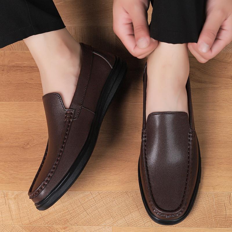 Fashion Business Men Loafers High Quality Slip on Shoes All-match Male Comfortable Walking Footwear Genuine Leather Men Casual Shoes Men